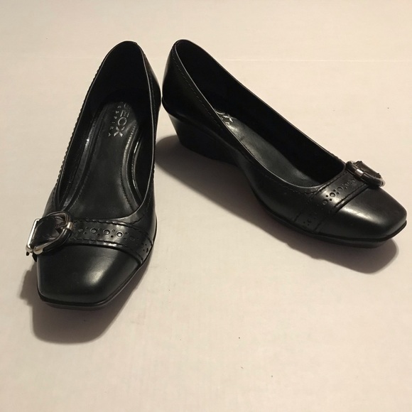 Black Geox Buckle Shoes